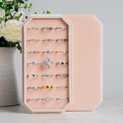 Velvet Ring Organizer Display Tray Jewelry Box Earring Holder Case - Image 5