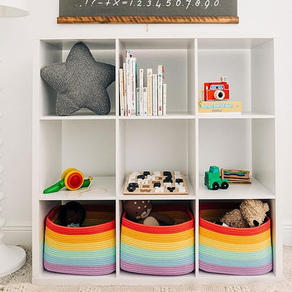 OrganiHaus Set of 3 Rainbow Woven Storage Baskets - Image 4