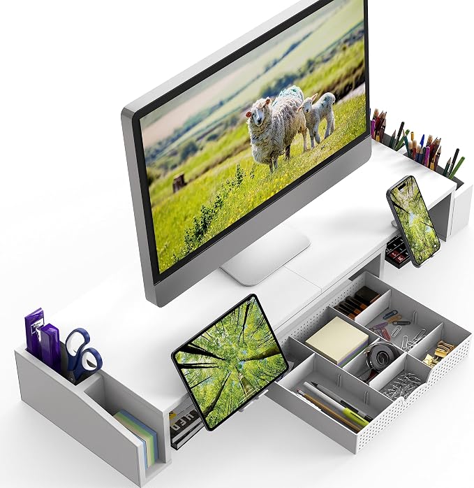 Simple Houseware Desk Dual Monitor Stand Riser - Image 2