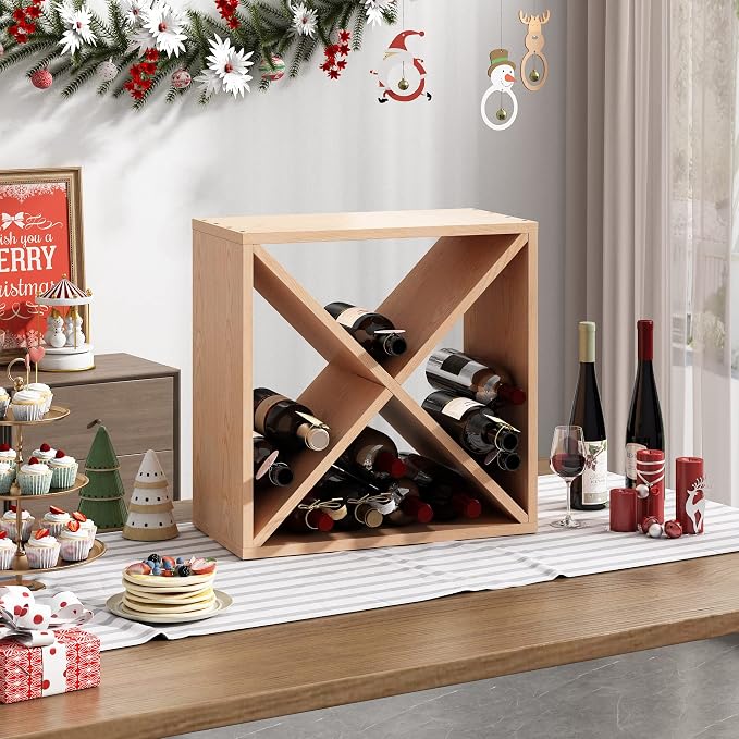 JAXPETY 24 Bottle Wine Rack Holder Compact Cellar Cube Bar Storage Kitchen - Image 3
