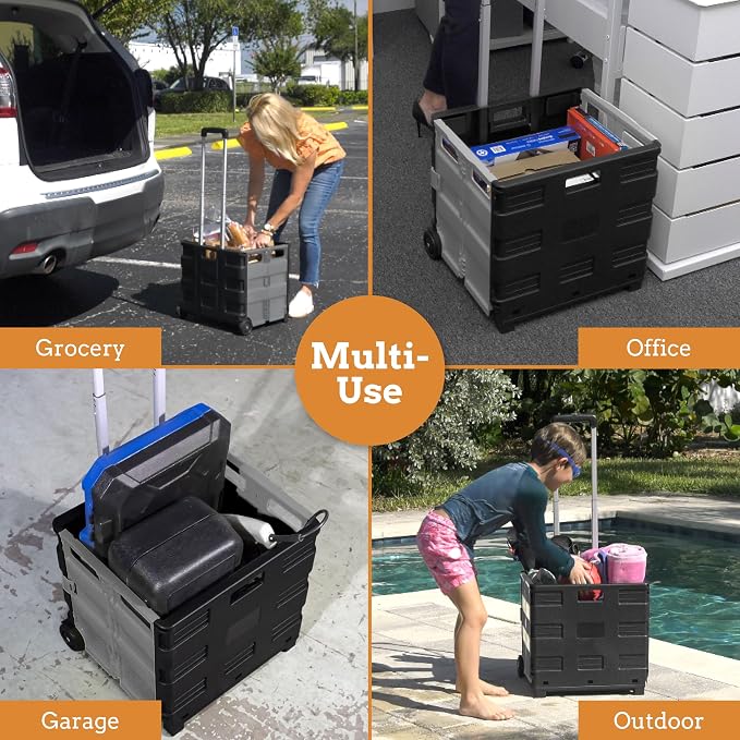 Ultra-Slim Rolling Collapsible Storage Pack-N-Roll Utility-carts, - Image 5
