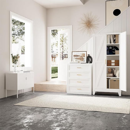 71"H Kitchen Pantry Storage Cabinet, Farmhouse Pantry Cabinet, Tree Doors - Image 7