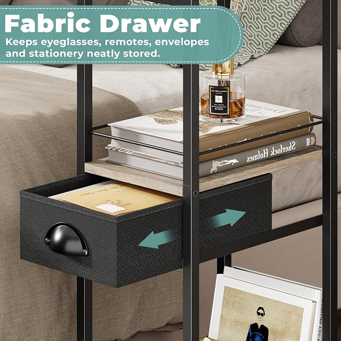 Rolling C Shaped Side Table - Image 5