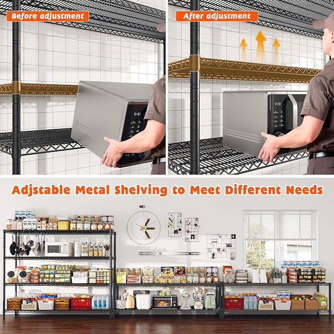 REIBII 60" W Storage Shelves 2878LBS Metal Shelving Unit - Image 5