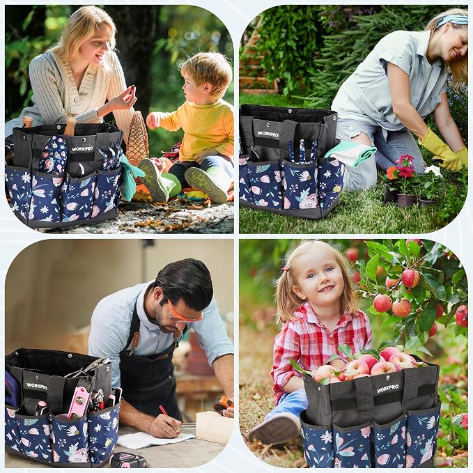 WORKPRO Garden Tool Bag, 9-Pocket Heavy Duty Oxford Tote Bag, Gardening Tool - Image 2