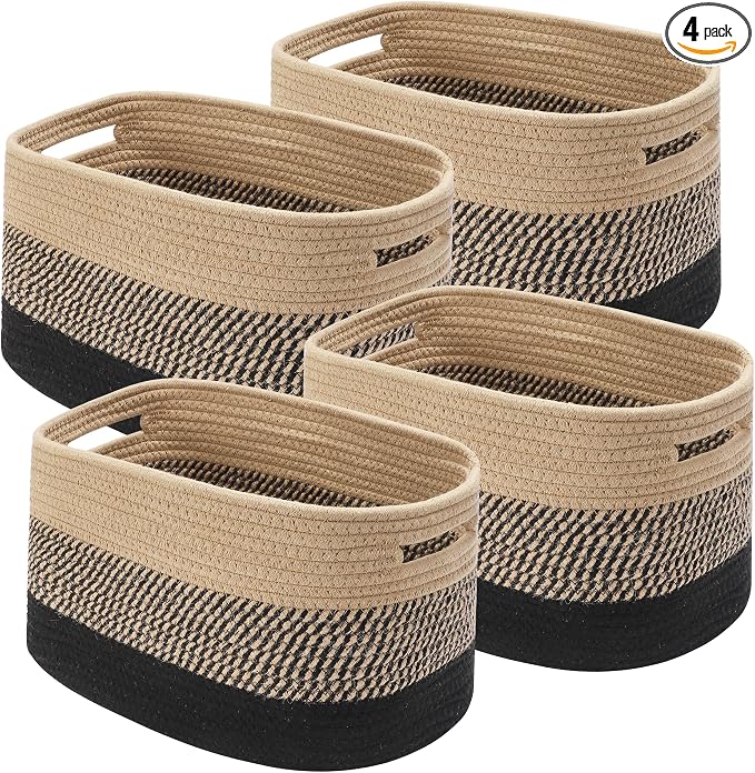 4 Pack Woven Storage Baskets for Organizing by Unknown