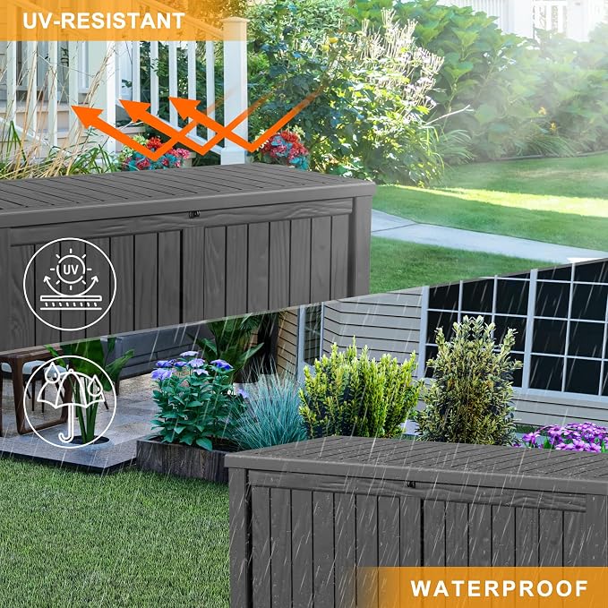 120 Gallon Deck Box, Resin Outdoor Storage Box - Image 4