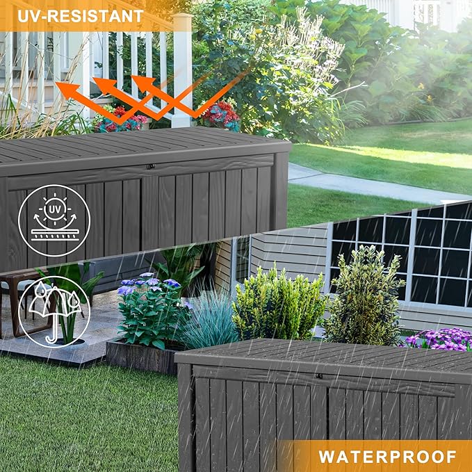 150 Gallon Outdoor Deck Box, Storage Lockable Waterproof Patio Furniture - Image 5