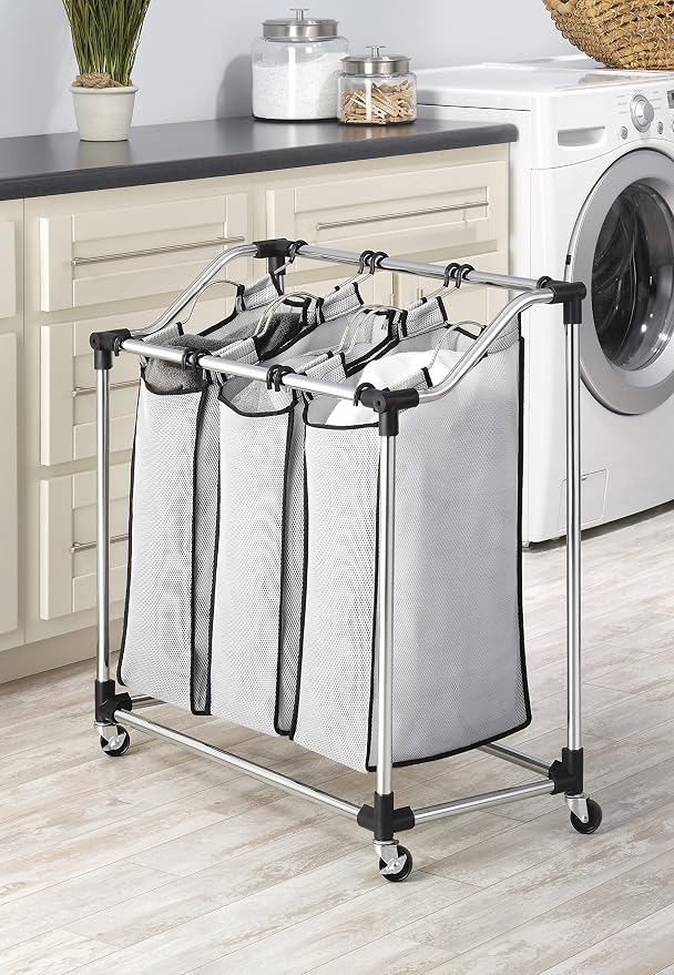 Whitmor Chrome Laundry Sorter - Image 2