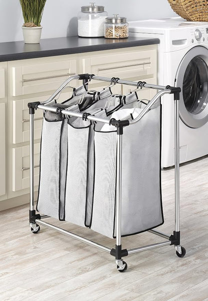 Whitmor Chrome Laundry Sorter - Image 2