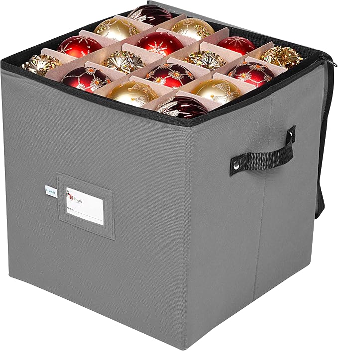 Christmas Ornament Storage Box, 4 Individual Trays Xmas Storage Container - Image 2