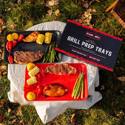 BLAZIN' GRILL Prep and Serve Trays | Set of 2 Stackable, Melamine Trays | - Image 9