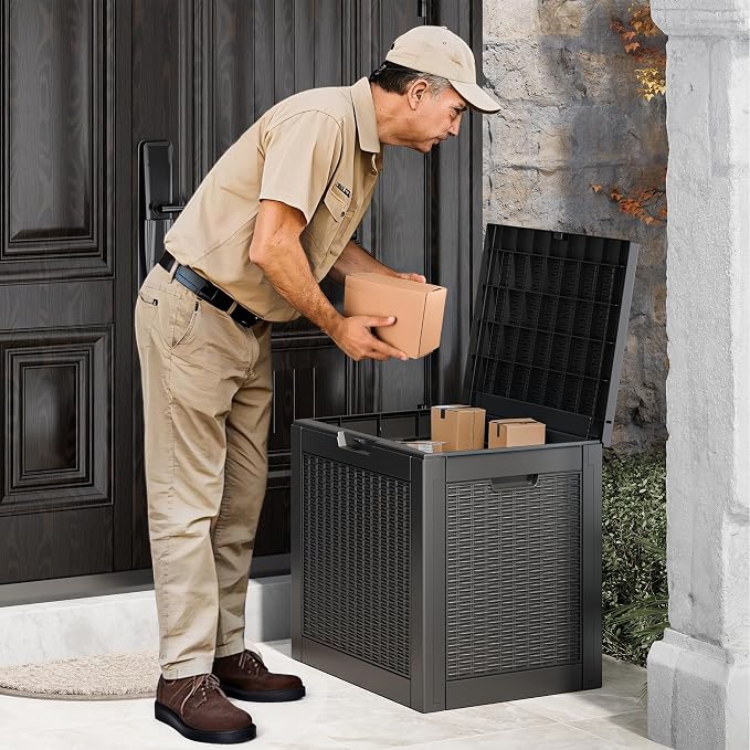 Bifanuo 35 Gallon Waterproof Outdoor Deck Box W/Locking Hole, Organizer Storage by Bifanuo