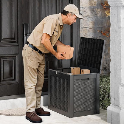 Bifanuo 35 Gallon Waterproof Outdoor Deck Box W/Locking Hole, Organizer Storage by Bifanuo