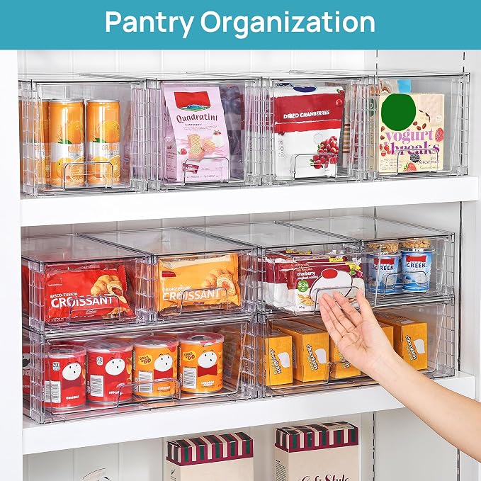 Vtopmart 7 Pack Stackable Storage Drawers, Easily Assemble Clear Plastic - Image 6