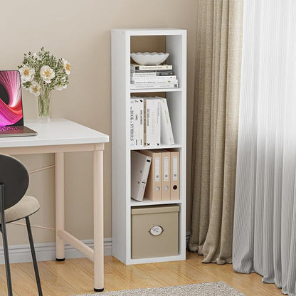 Cube Storage Organizer Bookcase, Small 4 Tier 11 inch Open Back Cubical Shelf - Image 2