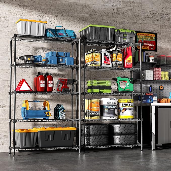 5-Tier Storage Shelves 72" H Wire Shelving - Image 8