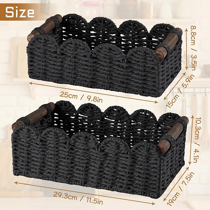 Storage Basket Wicker Baskets for Organizing Toilet Paper Storage Basket for - Image 7