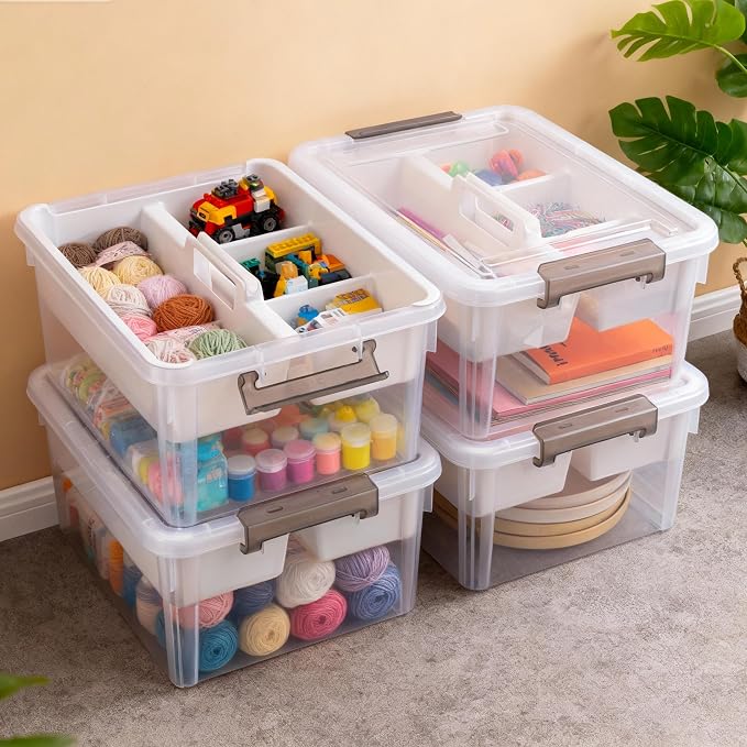Citylife 17 QT Plastic Storage Bins Clear Storage Box - Image 8