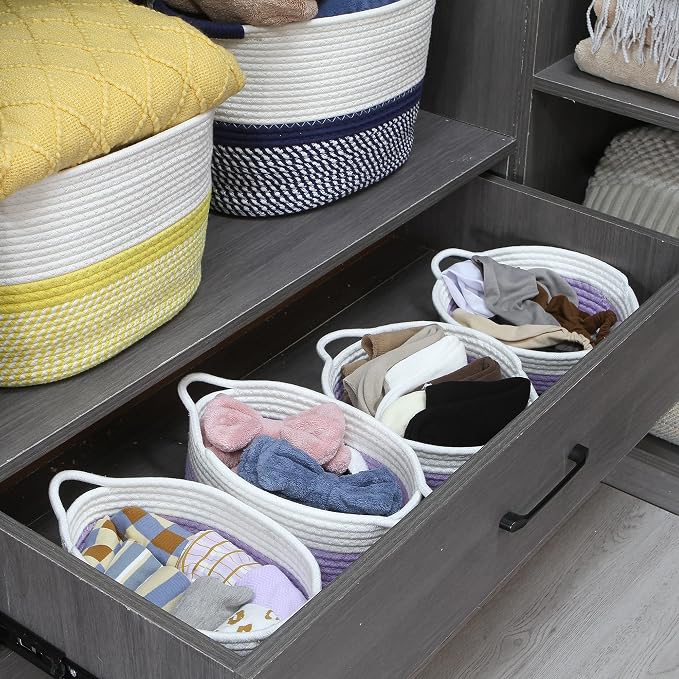 Sea Team 2-Pack Cotton Rope Baskets, 10 x 3 Inches Small Woven Storage Basket - Image 3