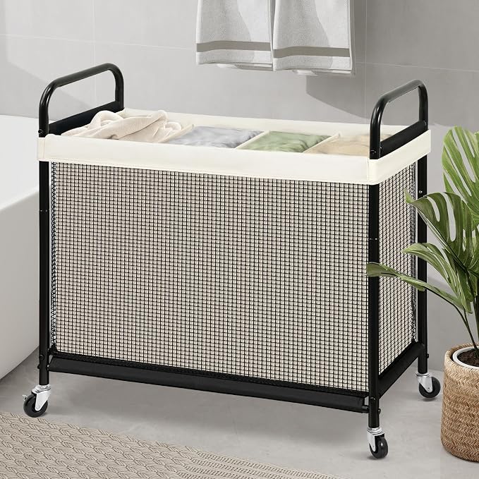 STO STO Laundry Hamper 4 Section, 140L Rolling Laundry Sorter Cart - Image 3