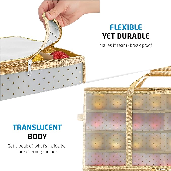 ZOBER Christmas Ornament Storage Box Plastic - Image 5