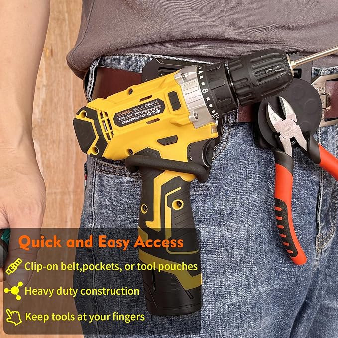 MUTUACTOR Hammer Holder Belt Clip, Non-Slip Tough Tool Clip Drill Holder - Image 2