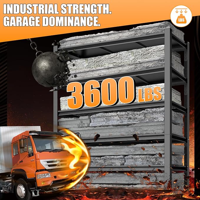 51.2" W Storage Shelves 3600lbs Garage Metal Shelving Heavy Duty Garage Shelves - Image 3