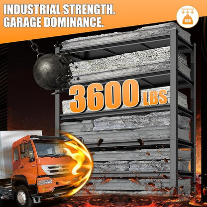 51.2" W Storage Shelves 3600lbs Garage Metal Shelving Heavy Duty Garage Shelves - Image 3