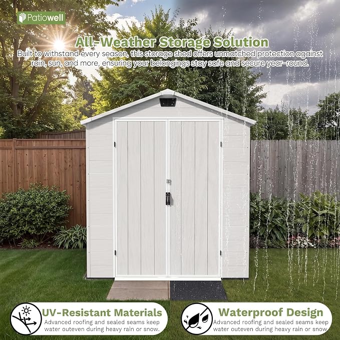 Patiowell 6X4 FT Plastic Outdoor Storage Shed - Image 3