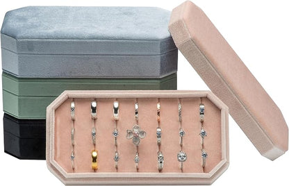 Velvet Ring Organizer Display Tray Jewelry Box Earring Holder Case - Image 7