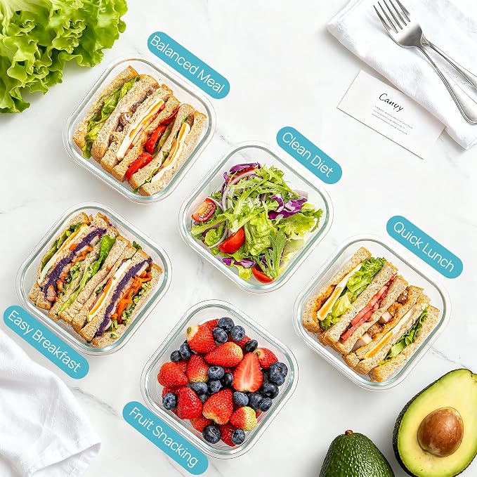 Vtopmart 5Pack 27oz Glass Storage Containers - Image 3