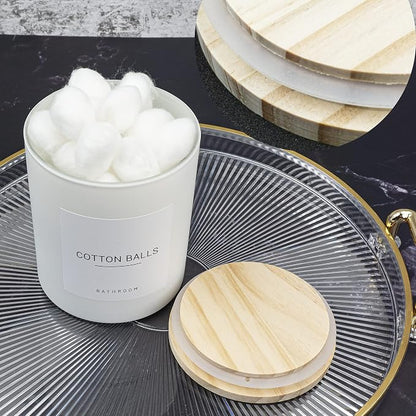 3PCS Farmhouse 13.53oz White Bathroom Canisters - Image 5