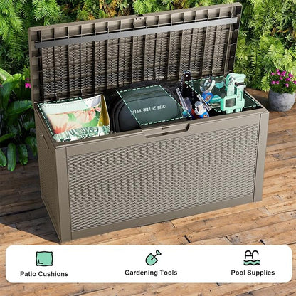 60 Gallon Waterproof Resin Deck Box, UV Resistant Outdoor Storage - Image 5