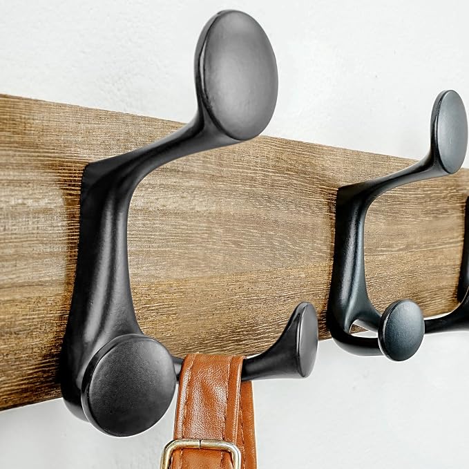 SKOLOO 24-Inch Wood Burnt Coat Rack Wall Mount - Image 5