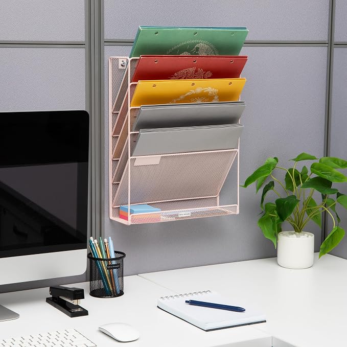 Mind Reader 5-Tier Vertical File Storage, Desktop Organizer, Wall Mount - Image 2