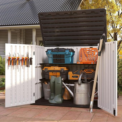 EHHLY 47 Cuft Outdoor Storage Shed Shelf, Outdoor Storage Cabinet Metal Shelves - Image 5