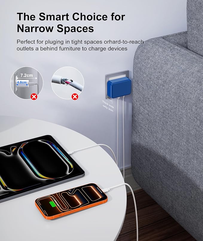 Fast Charger Block USB C, GaN 6 Port Charging Station Hub Cube, 100W Multiport - Image 4