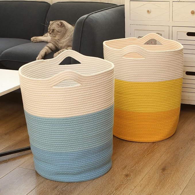 Sea Team Large Size Cotton Rope Woven Storage Basket - Image 4