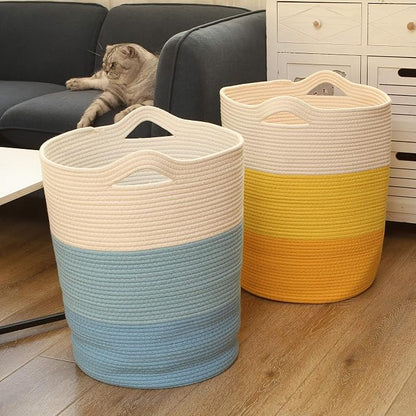 Sea Team Large Size Cotton Rope Woven Storage Basket - Image 4