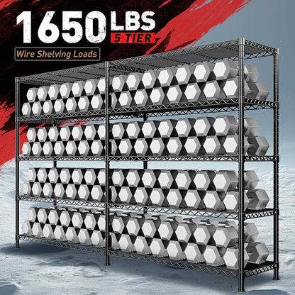 REIBII 73''W Storage Shelves Load 1650 LBS Metal Shelving 5-Tier Adjustable - Image 6