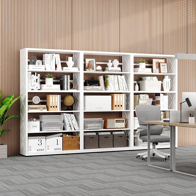 5 Tier Bookcase, Industrial Bookshelf, Home Office Bookcase Shelf Storage - Image 8