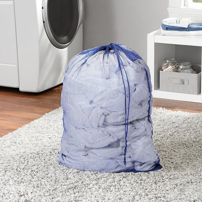 Smart Design Mesh Laundry Bag w/ Handle & Push Lock Drawstring - Image 3