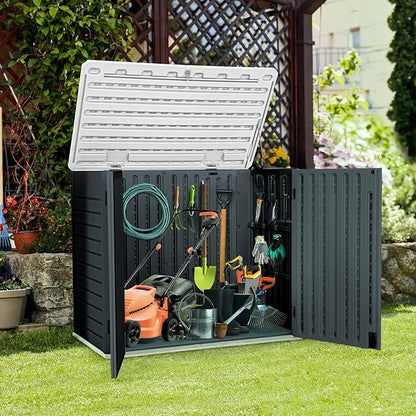 YITAHOME Outdoor Horizontal Storage Sheds w/o Shelf, Weatherproof Resin Tool - Image 3