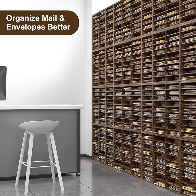 Literature Organizer 27 Slots Wooden Mailboxes - Image 9