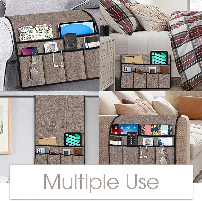 Joywell Armrest Organizer Remote Holder, Light Camel | - Image 7