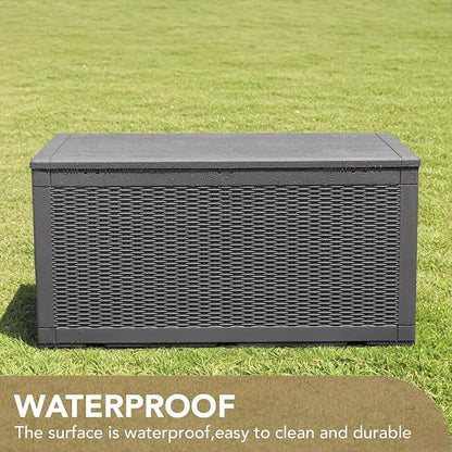 Devoko 100 Gallon Waterproof Large Resin Deck Box Indoor Outdoor Lockable - Image 4