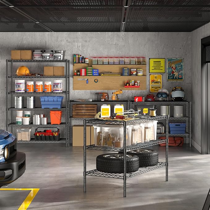 6Tier Metal Shelving Unit Storage Shelves. 1200LBS Wire Shelving Rack Heavy Duty - Image 9