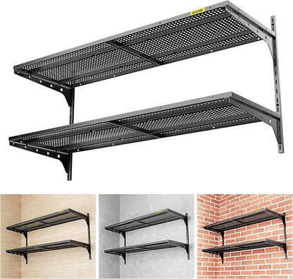 1pack×2 Tier 1.3x4ft Garage Shelving Wall Mounted, 260lbs Load by AECXM