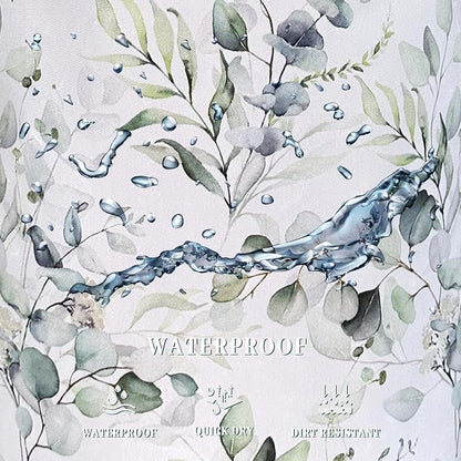 Watercolor Green Leaves Branches Laundry Hamper - Image 5
